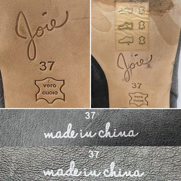 Joie Bentlee Dark Gray Suede Over The Knee Zip 4.25" Thick Heeled Boots 37 7 - Picture 10 of 14